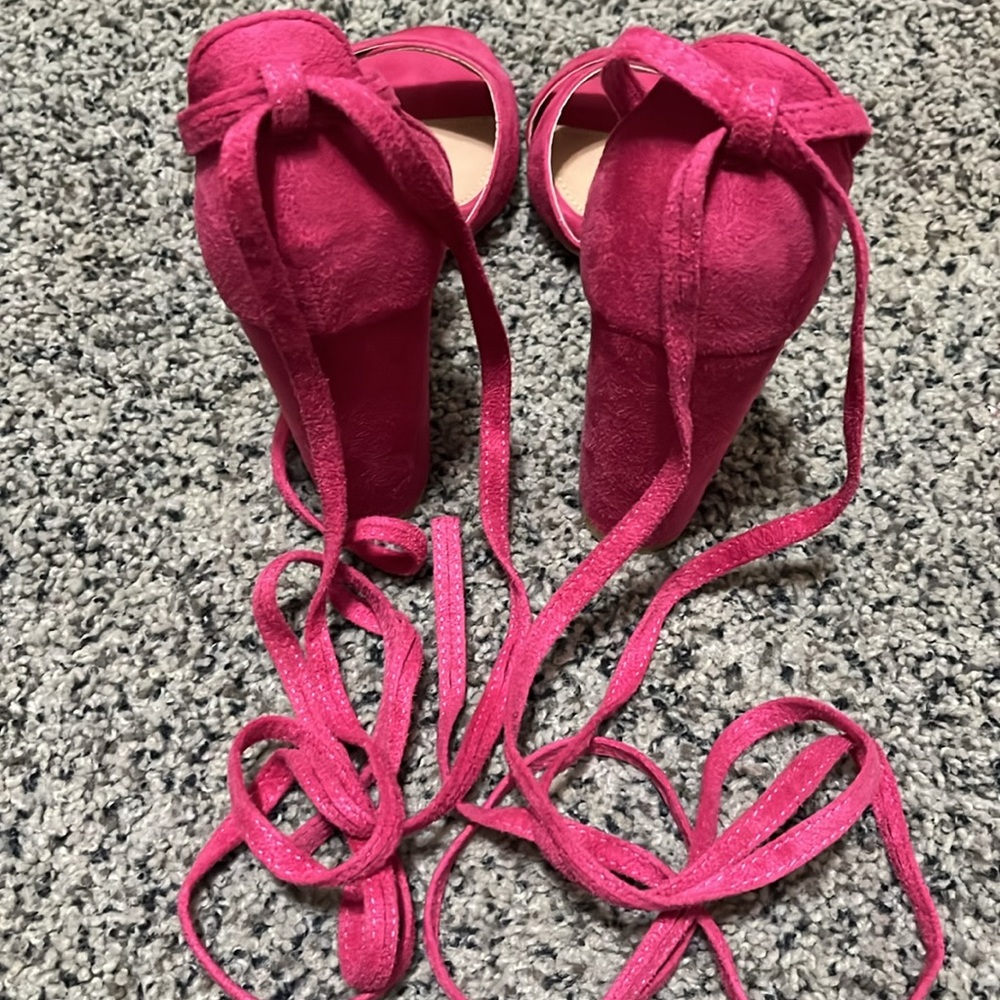 Allegra K Blissful Step Crisscross Block Heels - Picture 6 of 9